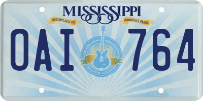 MS license plate OAI764