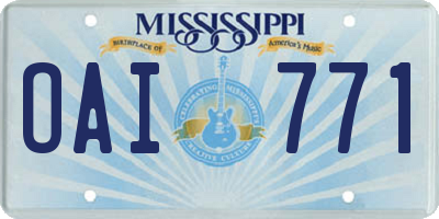 MS license plate OAI771