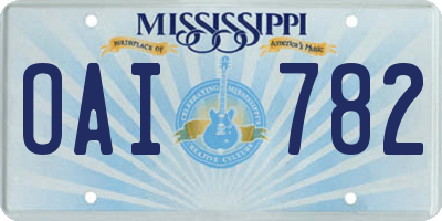 MS license plate OAI782