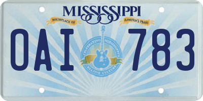 MS license plate OAI783