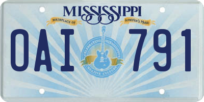 MS license plate OAI791