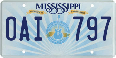 MS license plate OAI797