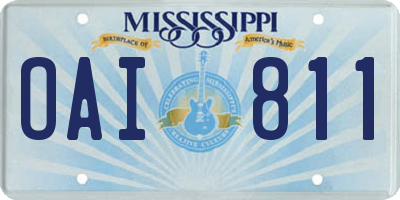 MS license plate OAI811