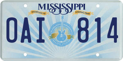 MS license plate OAI814
