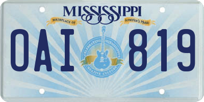 MS license plate OAI819