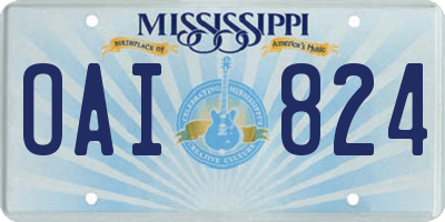 MS license plate OAI824