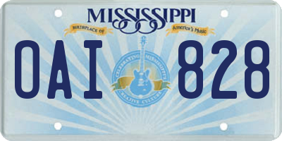 MS license plate OAI828