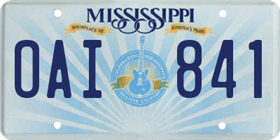MS license plate OAI841