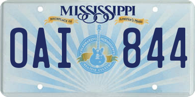 MS license plate OAI844