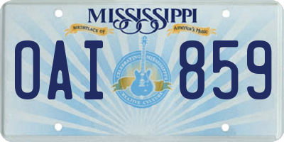 MS license plate OAI859