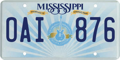 MS license plate OAI876