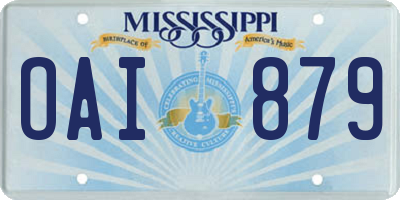 MS license plate OAI879