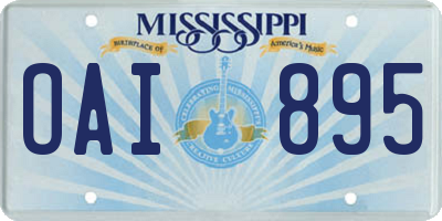 MS license plate OAI895