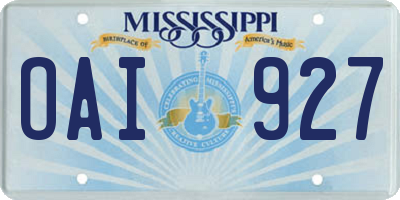 MS license plate OAI927