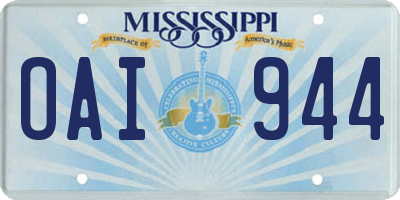 MS license plate OAI944