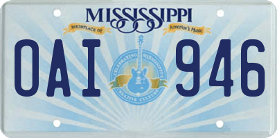 MS license plate OAI946