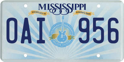 MS license plate OAI956