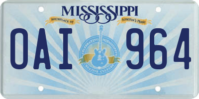 MS license plate OAI964