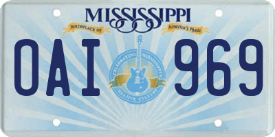 MS license plate OAI969
