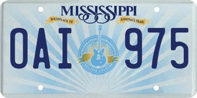 MS license plate OAI975