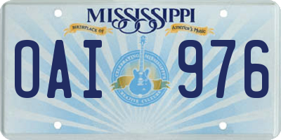 MS license plate OAI976