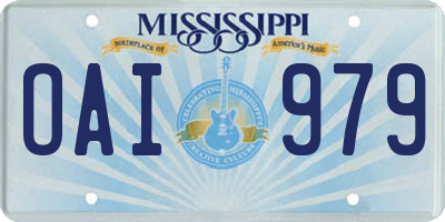 MS license plate OAI979