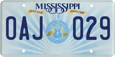 MS license plate OAJ029