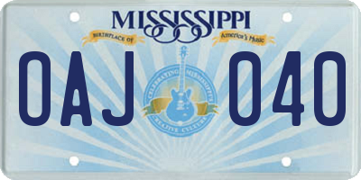 MS license plate OAJ040