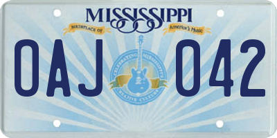 MS license plate OAJ042