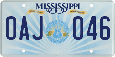 MS license plate OAJ046
