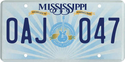 MS license plate OAJ047