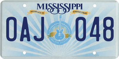 MS license plate OAJ048