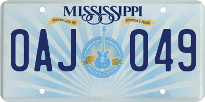 MS license plate OAJ049