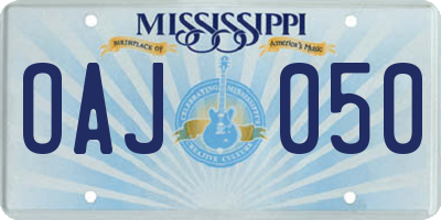 MS license plate OAJ050