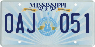 MS license plate OAJ051