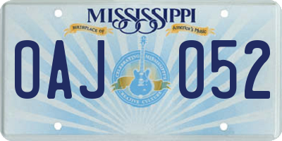 MS license plate OAJ052
