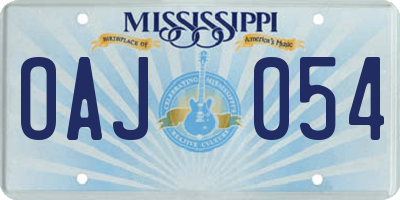 MS license plate OAJ054