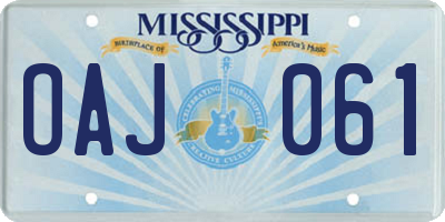 MS license plate OAJ061