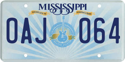 MS license plate OAJ064
