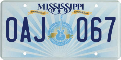 MS license plate OAJ067