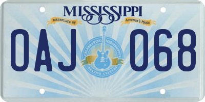 MS license plate OAJ068