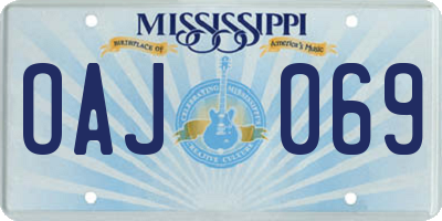 MS license plate OAJ069