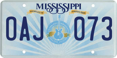 MS license plate OAJ073
