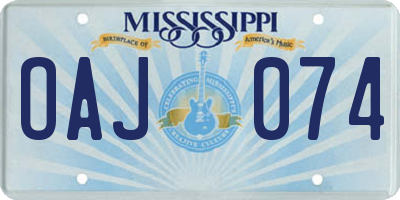 MS license plate OAJ074