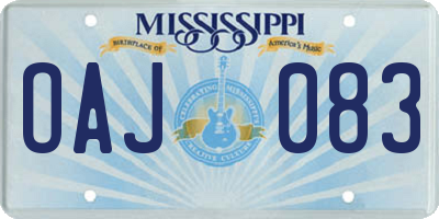 MS license plate OAJ083