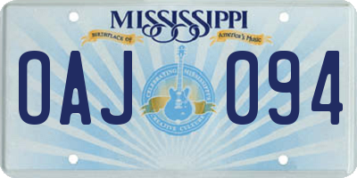 MS license plate OAJ094