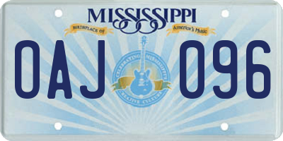 MS license plate OAJ096