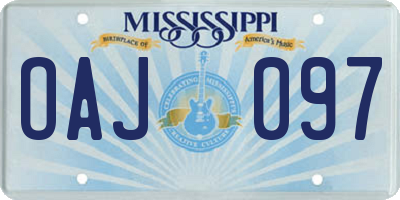 MS license plate OAJ097