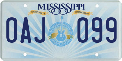 MS license plate OAJ099