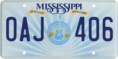 MS license plate OAJ406